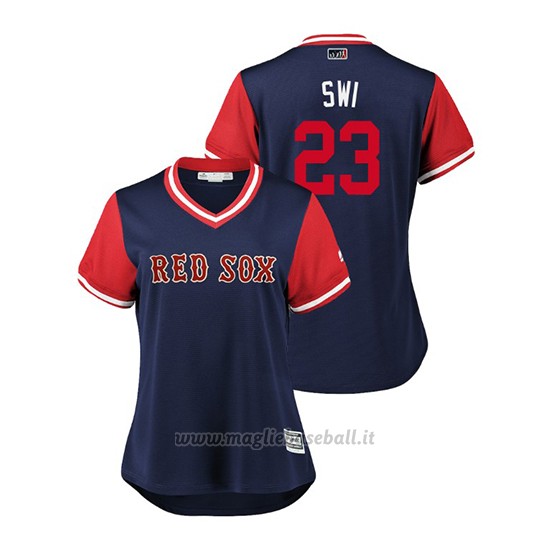Maglia Baseball Donna Boston Rosso Sox Blake Swihart 2018 Llws Players Weekend Swi Blu